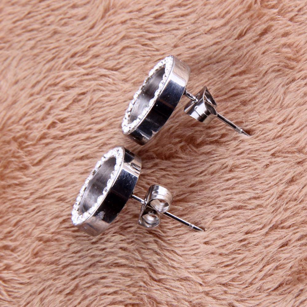 Buy Korean Style Cute Gold/Silver Crystal Flower Ear Piercing Stud Earrings  Women Rhinestone Earings Fashion Jewelry (Silver) Online at desertcartINDIA